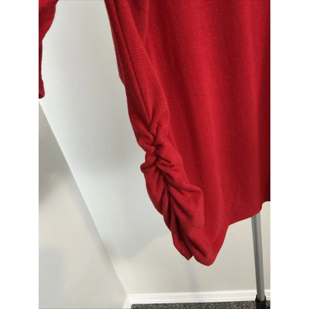 NEW! Avenue 3X 26/28 Casual Career‎ 3/4 Sleeves Solid Red Sweater Top